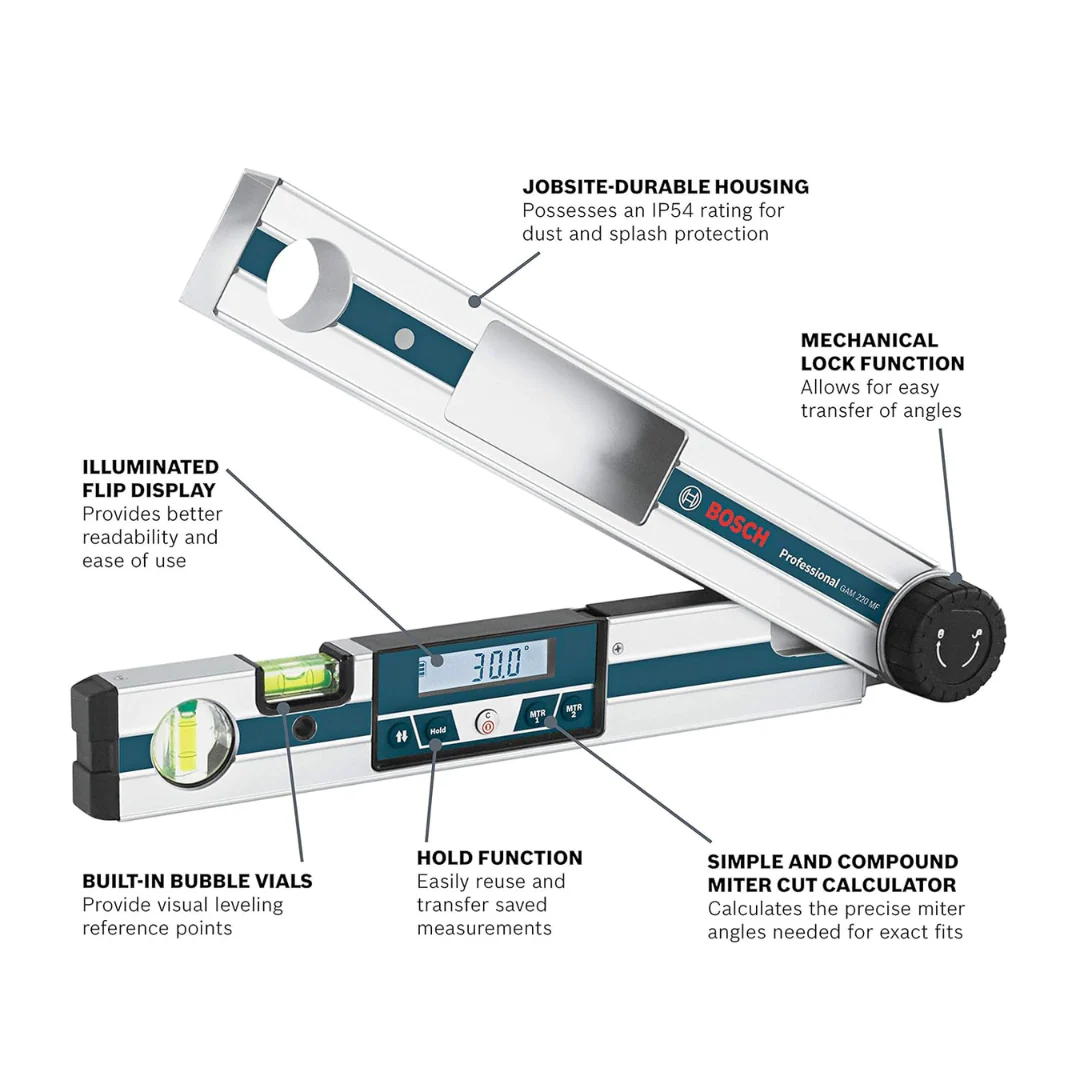 Bosch GAM 220 Professional 4-in-1 Digital Angle Measurer - Image 3