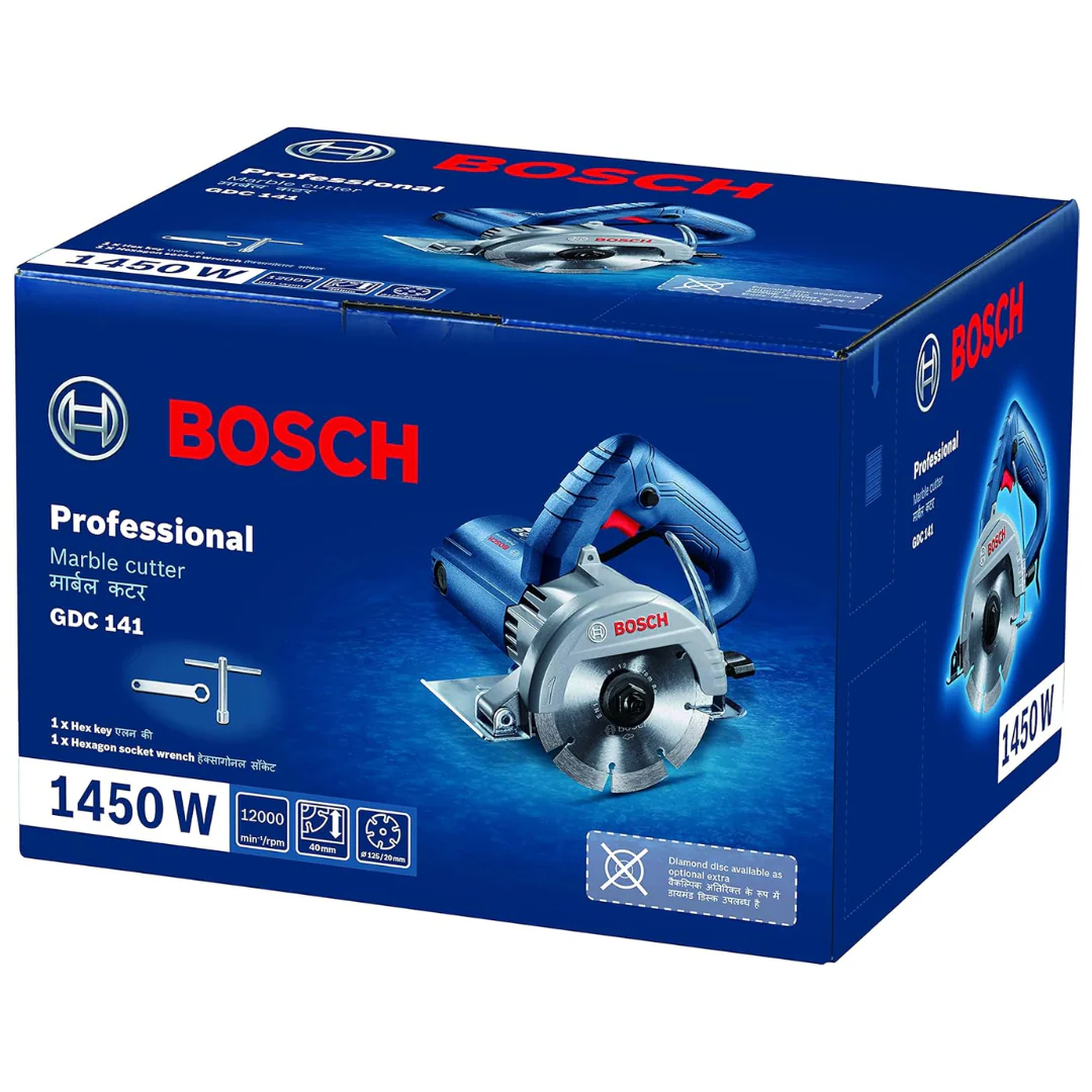 Bosch GDC 141 Professional Diamond Tile/Stone/Marble Cutter | 1450-watt Power | 12000RPM Speed | 125MM Cutting | Hex Key And Hexagon Socket Wrench Included - Image 5