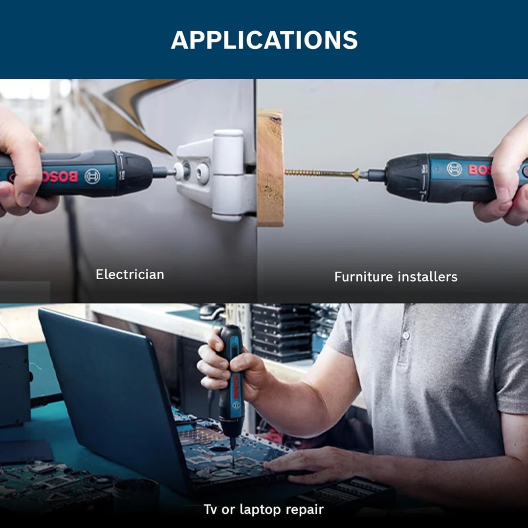 Bosch GO 2.0 Professional Cordless Screwdriver Set | 33-Piece Screwdriver Bit Set | 5/2.5 Nm (Hard/Soft) Torque | 360RPM Speed | 3.6V Battery | ¼" Inter HEX Tool Holder - Image 5