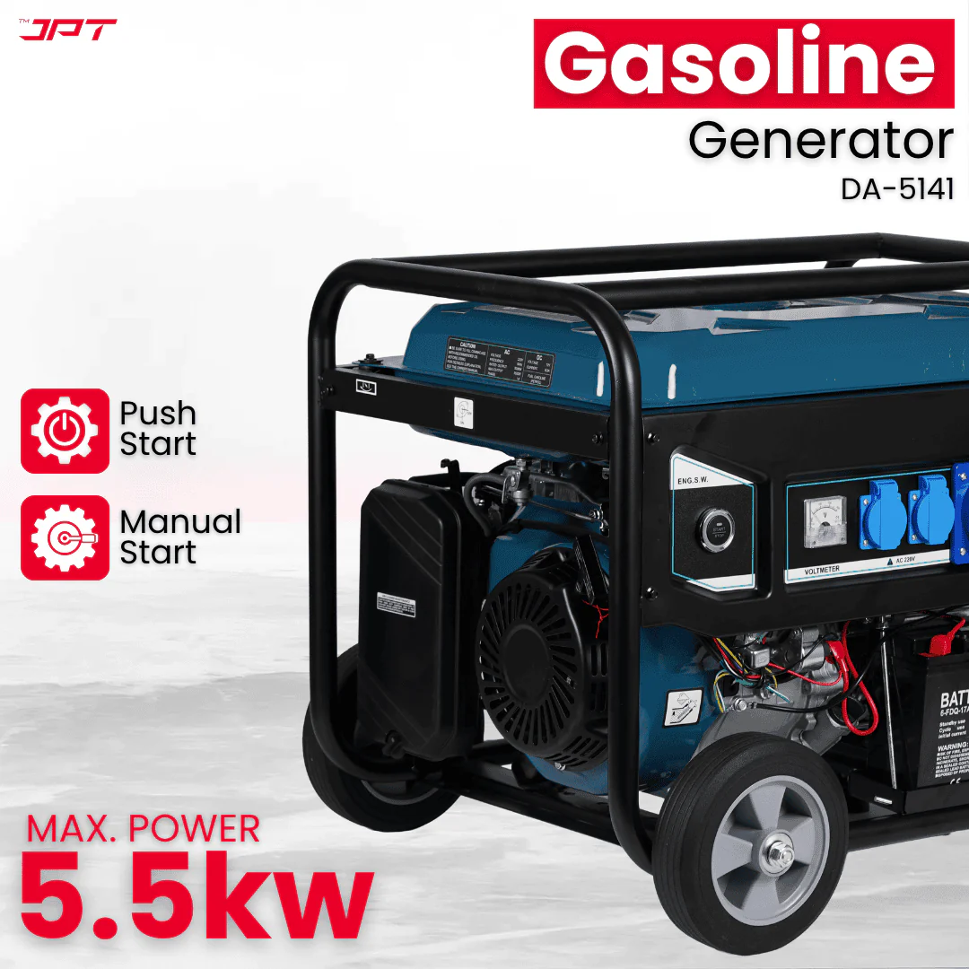 DAYURI Heavy-Duty 5.5Kw Portable Petrol Generator | Single Phase 4-Stroke Engine | Push-Button & Recoil Start | 220V/50Hz AC + 12V DC | 25L Fuel Tank | Ideal for Home, Business & Outdoor - Image 2