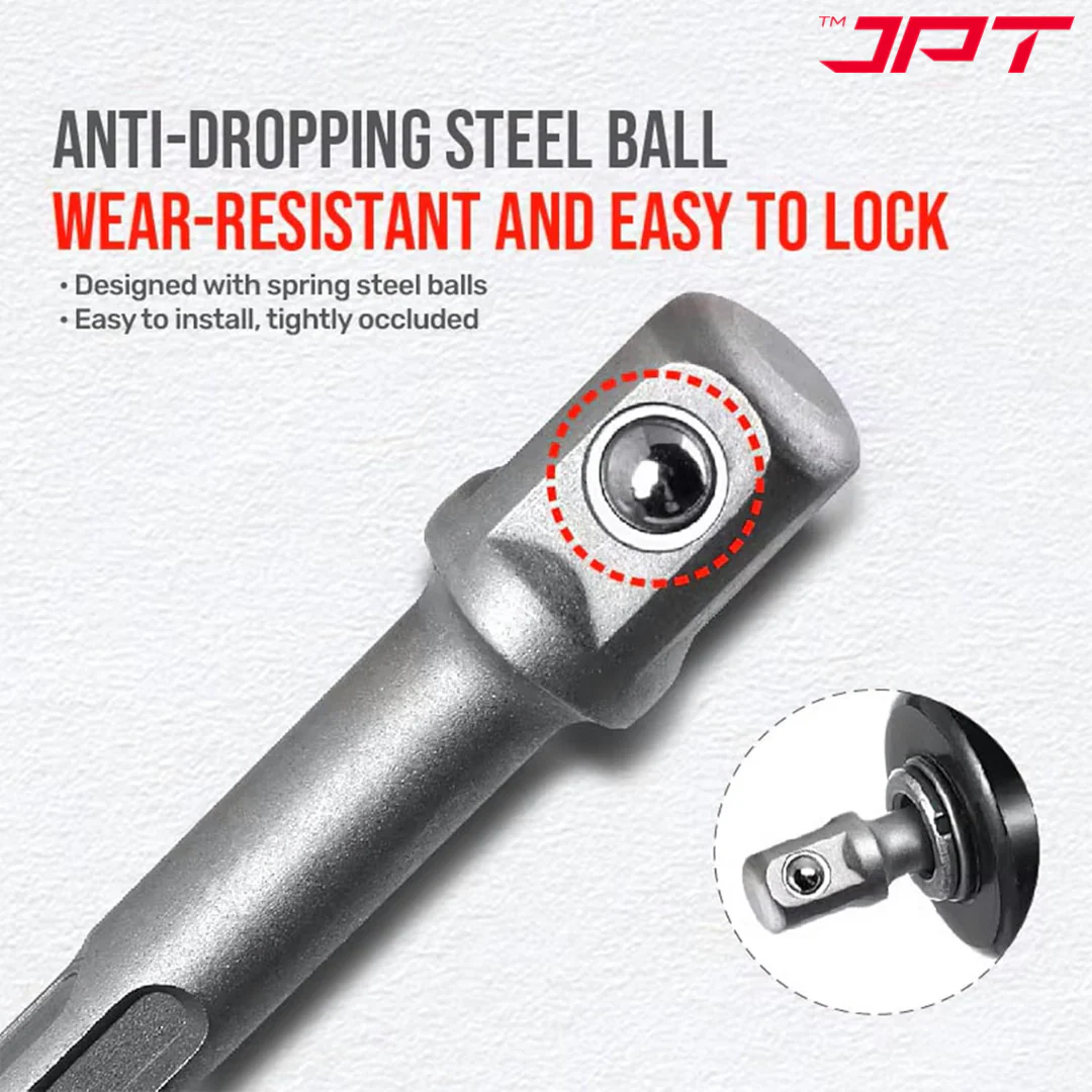 JPT 1/2-Inch SDS Plus Impact Socket Adapter | Quick Change Hex Extension Adapter | Hammer Drill Connector for Impact Wrenches & Rotary Hammers - Image 2