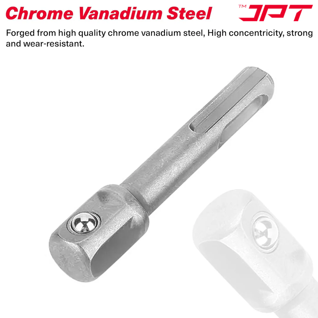 JPT 1/2-Inch SDS Plus Impact Socket Adapter | Quick Change Hex Extension Adapter | Hammer Drill Connector for Impact Wrenches & Rotary Hammers - Image 5