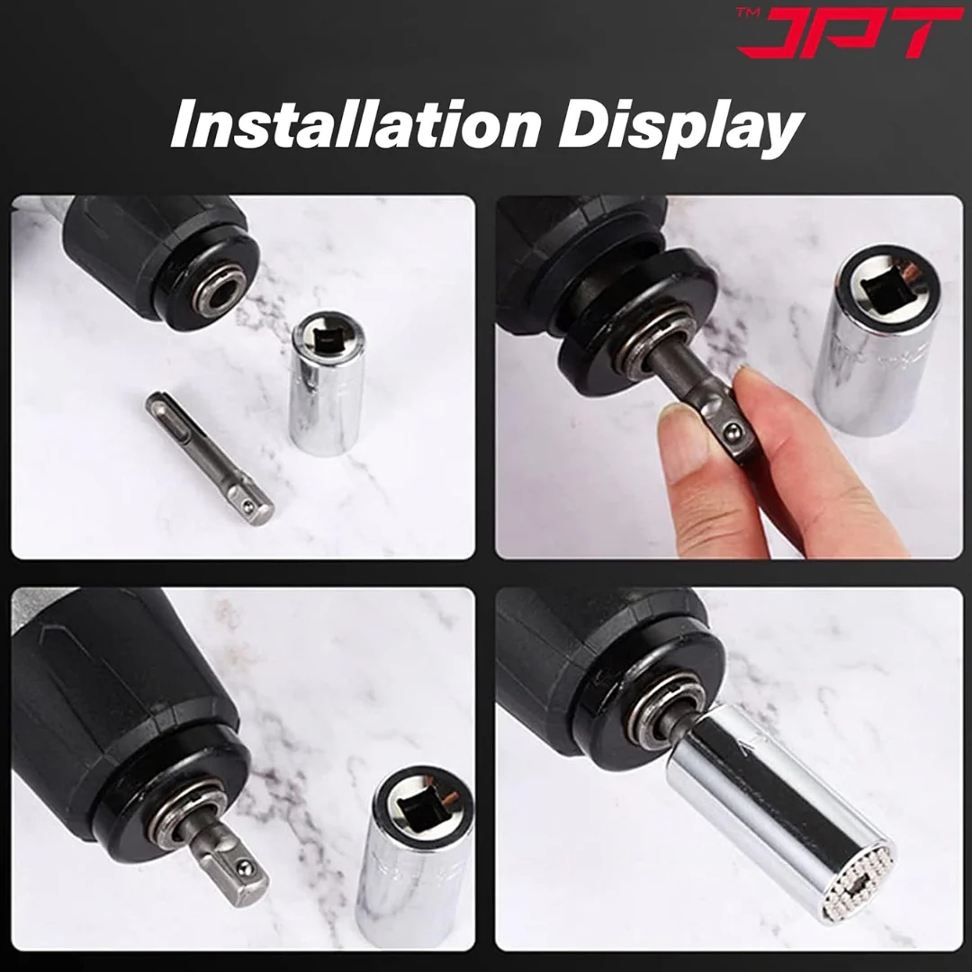 JPT 1/2-Inch SDS Plus Impact Socket Adapter | Quick Change Hex Extension Adapter | Hammer Drill Connector for Impact Wrenches & Rotary Hammers - Image 8