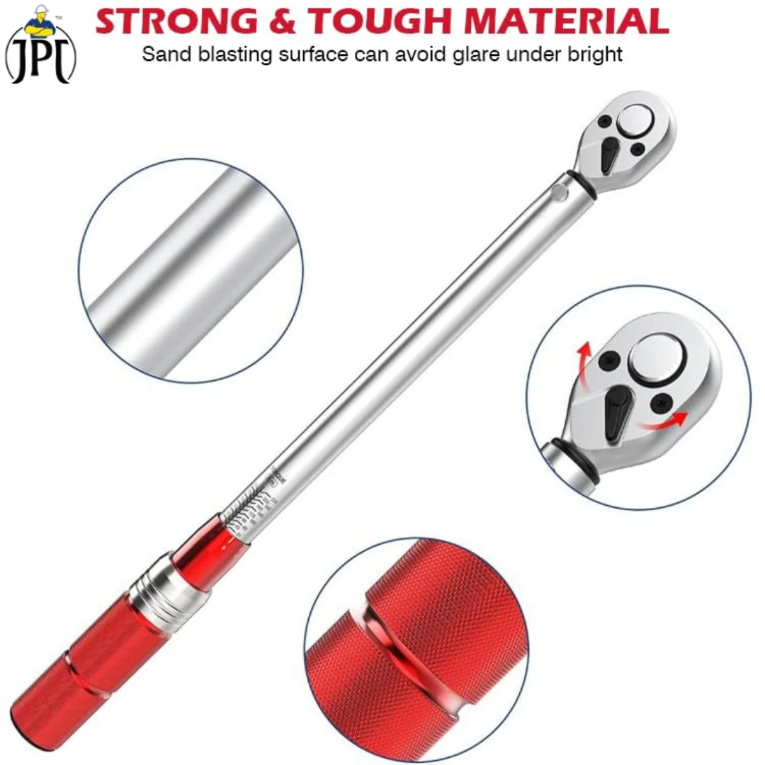 JPT 1/2 Inch Square Drive Torque Wrench, 5-110N.m, Bi-Directional Ratchet for Car Repair, Adjustable Precision Tool for Automotive, Motorcycle, and Bicycle Maintenance - Image 6