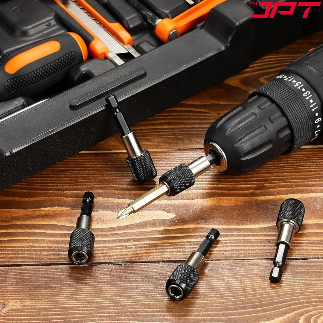 JPT 1/4-Inch Hex Shank Magnetic Bit Holder | Quick Release Screwdriver Extension Bar | 60MM Drill Bit Holder with Adjustable Collar for Impact Driver & Electric Drill - Image 8