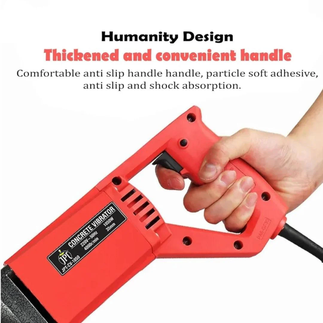 JPT Heavy Duty 1050-Watt Concrete Vibrator Machine | 10000 Vibrations Per Minute | 4000 RPM Speed | Pure Copper Winding Motor | 35mm Chuck | With 2-Metre Vibrator Needle Included - Image 5