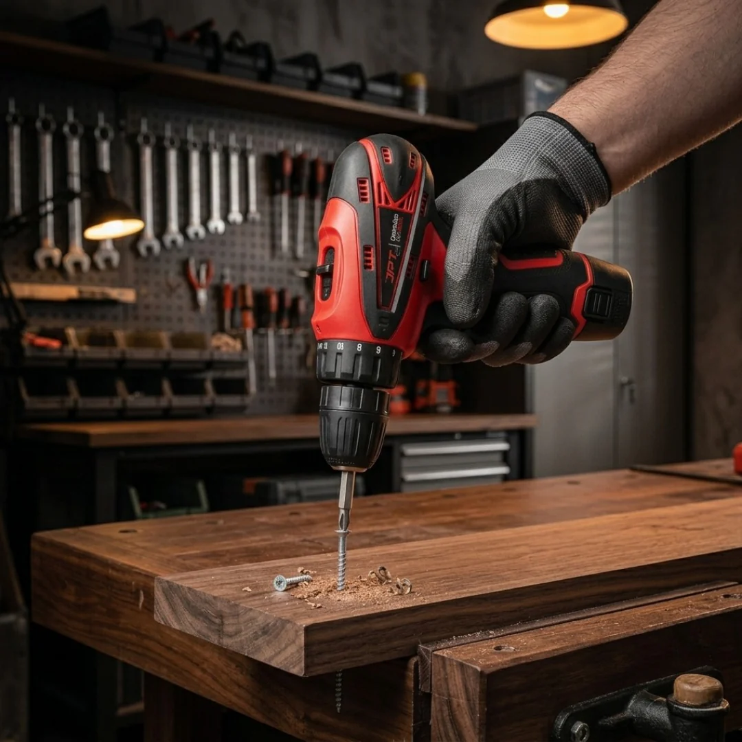 JPT 12-volt Multi-Tasking 3/8-inch Keyless Chuck Cordless Drill Machine | 24 Nm Torque | 1350 RPM Speed | 2 Speed Gear | 18+1 Clutch | 2 x 1500mAh Battery | Fast Charger - Image 7