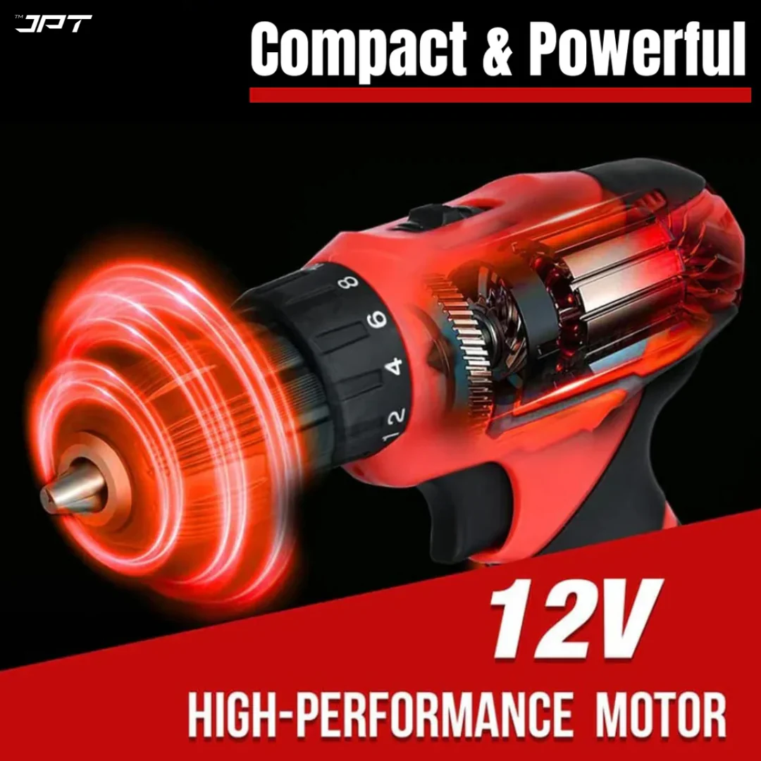 JPT 12v Cordless Drill Machine | 24N.M. Torque | 1350RPM Speed | 18+1 Setting | 10MM Chuck | 1500mAh Battery | Dual Speed Modes | 6-Months Warranty - Image 6