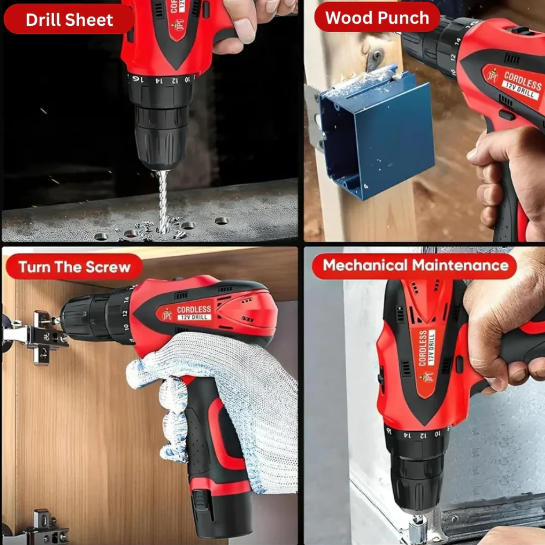 JPT 12v Cordless Drill Machine | 24N.M. Torque | 1350RPM Speed | 18+1 Setting | 10MM Chuck | 1500mAh Battery | Dual Speed Modes | 6-Months Warranty - Image 7