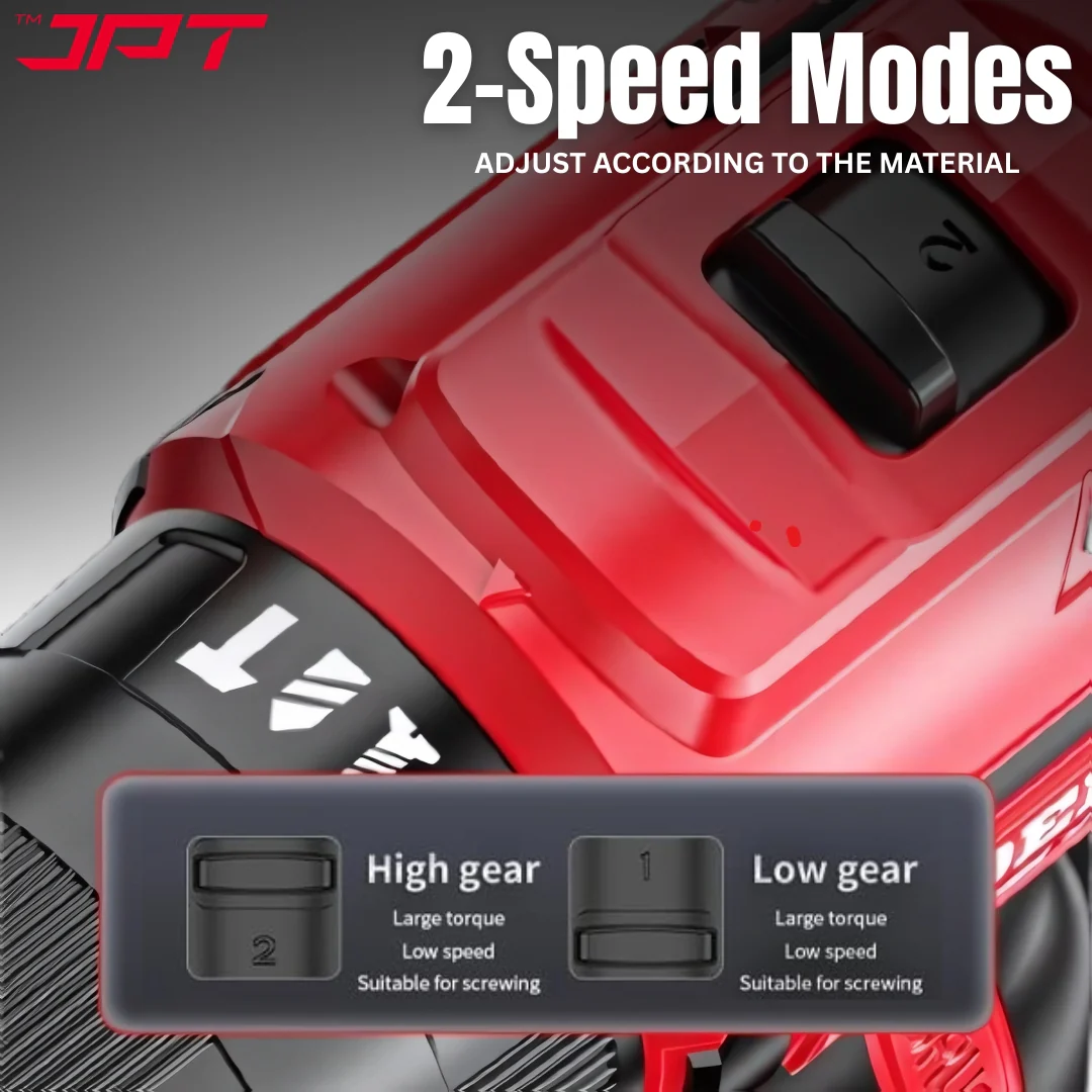 JPT 12V Impact Cordless Drill Machine | 30N.M Torque | 1800RPM Speed | 3/8" Keyless Chuck | 18+3 Torque Settings | 1500mAh Battery | Forward & Reversed with Bight LED Light | 18 Drill Accessories - Image 5