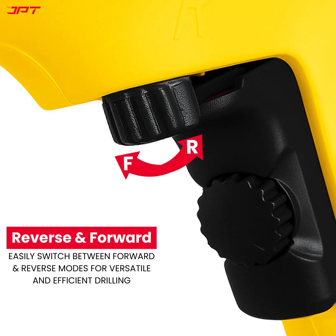 JPT Heavy-Duty Electric Drill Machine | 13MM Chuck | 650W Motor | 3000RPM Speed | 12-Speed Selection | Drilling & Impacting Modes | Forward & Reverse | Auto-Lock Button | Drill Machine for Masonry, Steel & Wood Drilling - Image 5