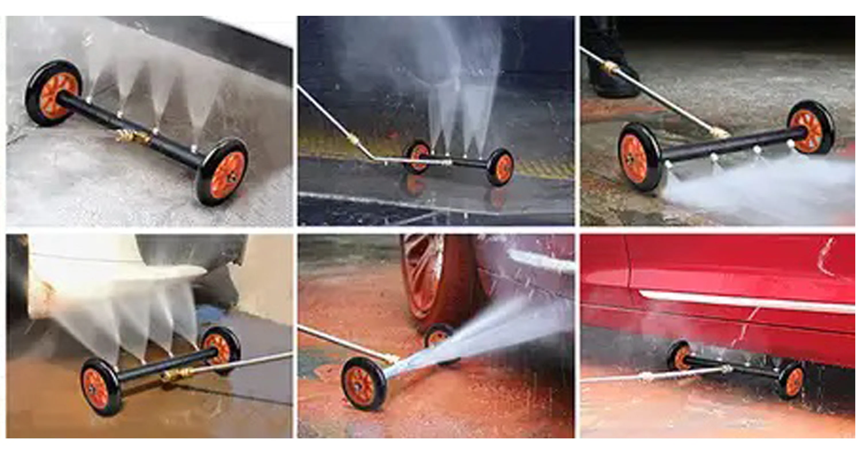 JPT 15" Dual-Function 4-Nozzle Undercarriage Cleaner,Surface Cleaner for Pressure Washer, with 3 Pieces Extension Wand - Image 7