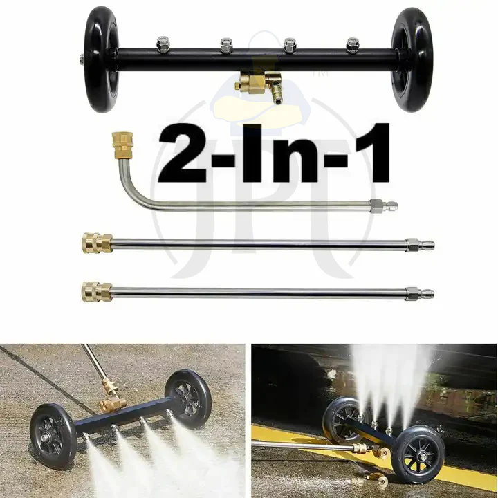 JPT 15" Dual-Function 4-Nozzle Undercarriage Cleaner,Surface Cleaner for Pressure Washer, with 3 Pieces Extension Wand - Image 8