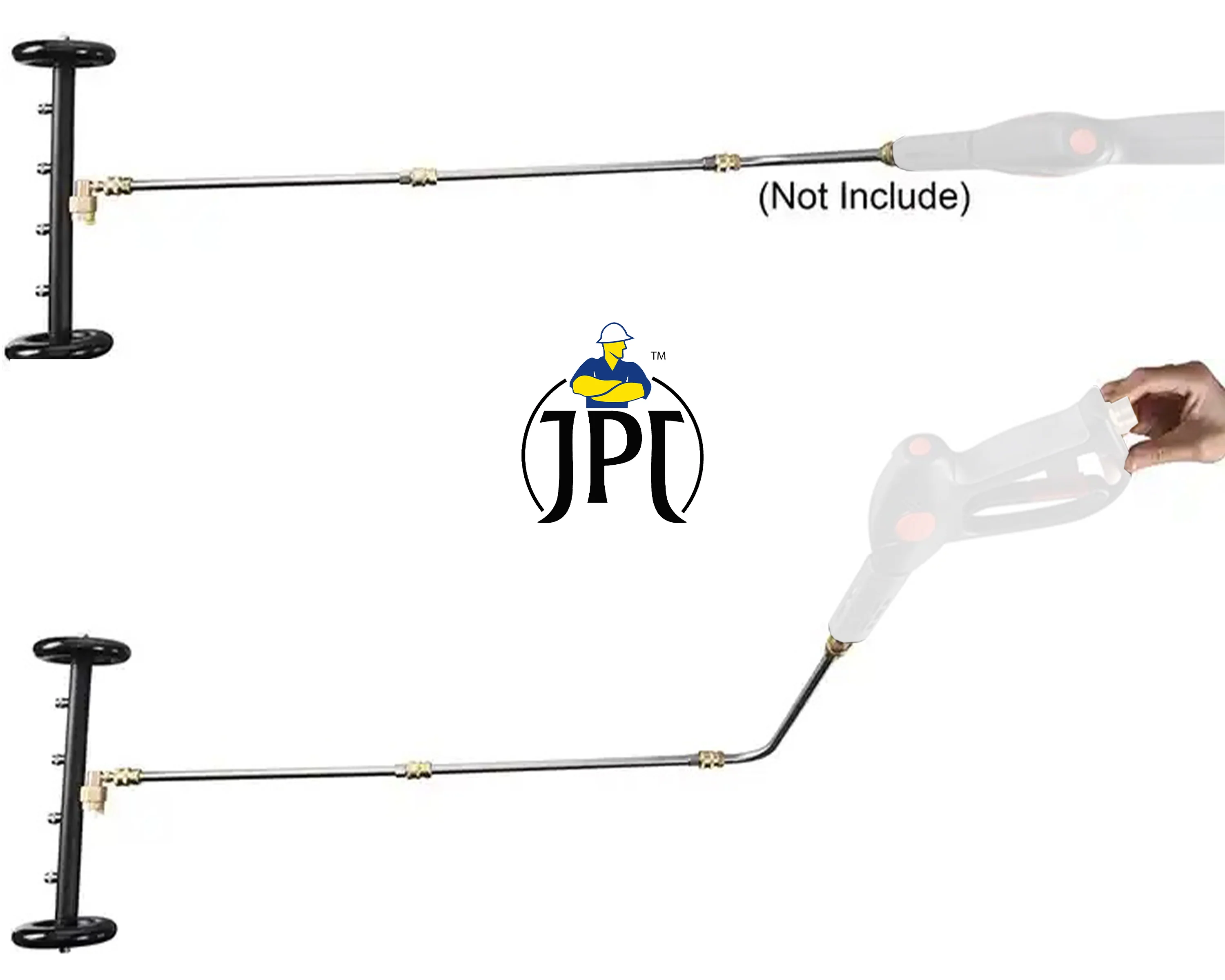 JPT 15" Dual-Function 4-Nozzle Undercarriage Cleaner,Surface Cleaner for Pressure Washer, with 3 Pieces Extension Wand - Image 9
