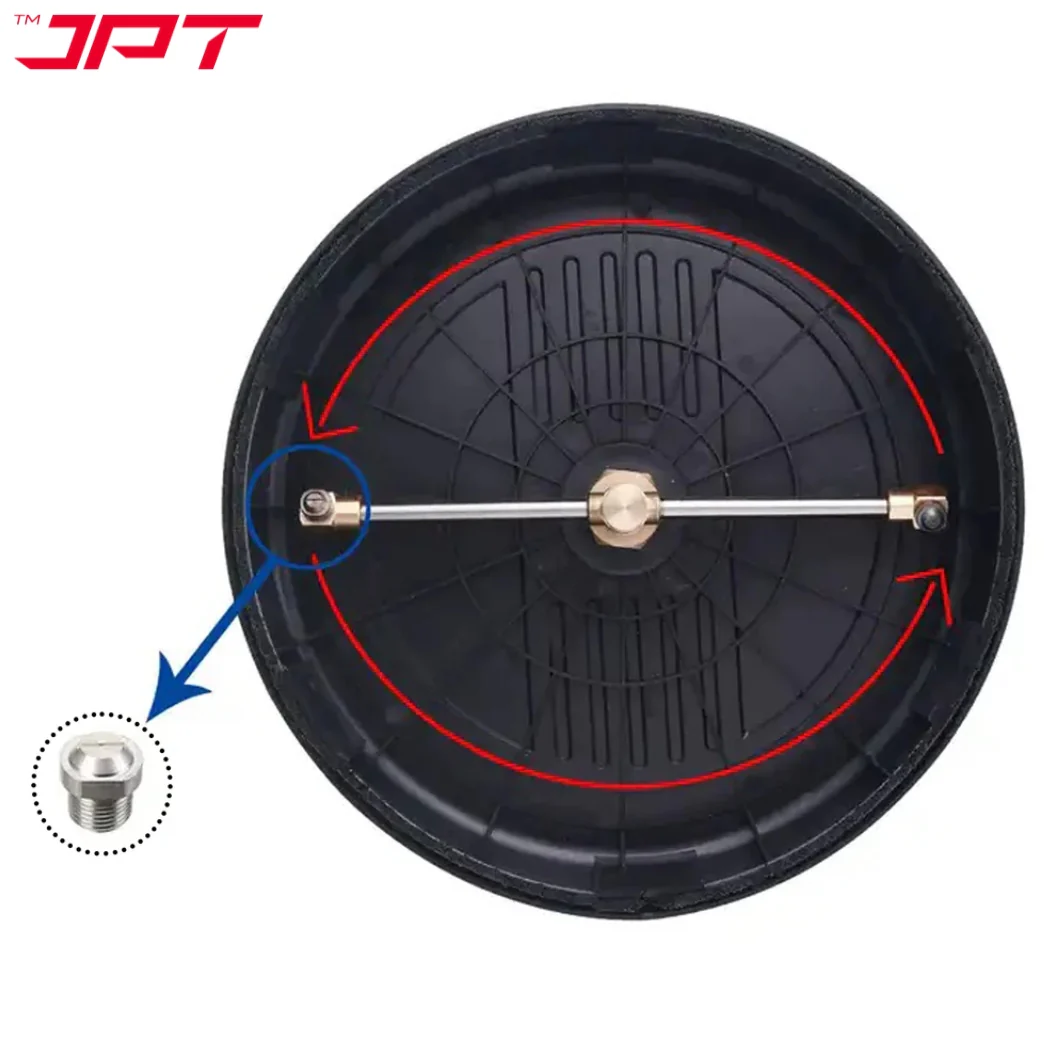 JPT 15-Inch Pressure Washer Surface Cleaner with 2 Extension Wands 1/4" Quick-Connect Plug, Floor Cleaner Lance for Driveways, Sidewalks, Patios, and Decks - Image 5