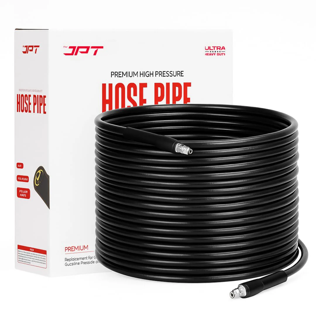 JPT Ultra Heavy-Duty 15Mtr High Pressure Hose Pipe Compatible With Bosch AQT/Aquatak 100, 110, 120, 125 & 130 Series | Withstand Up to 450 Bar (6525 PSI) of Pressure | Premium PVC + PE Layers and Reinforced Braid