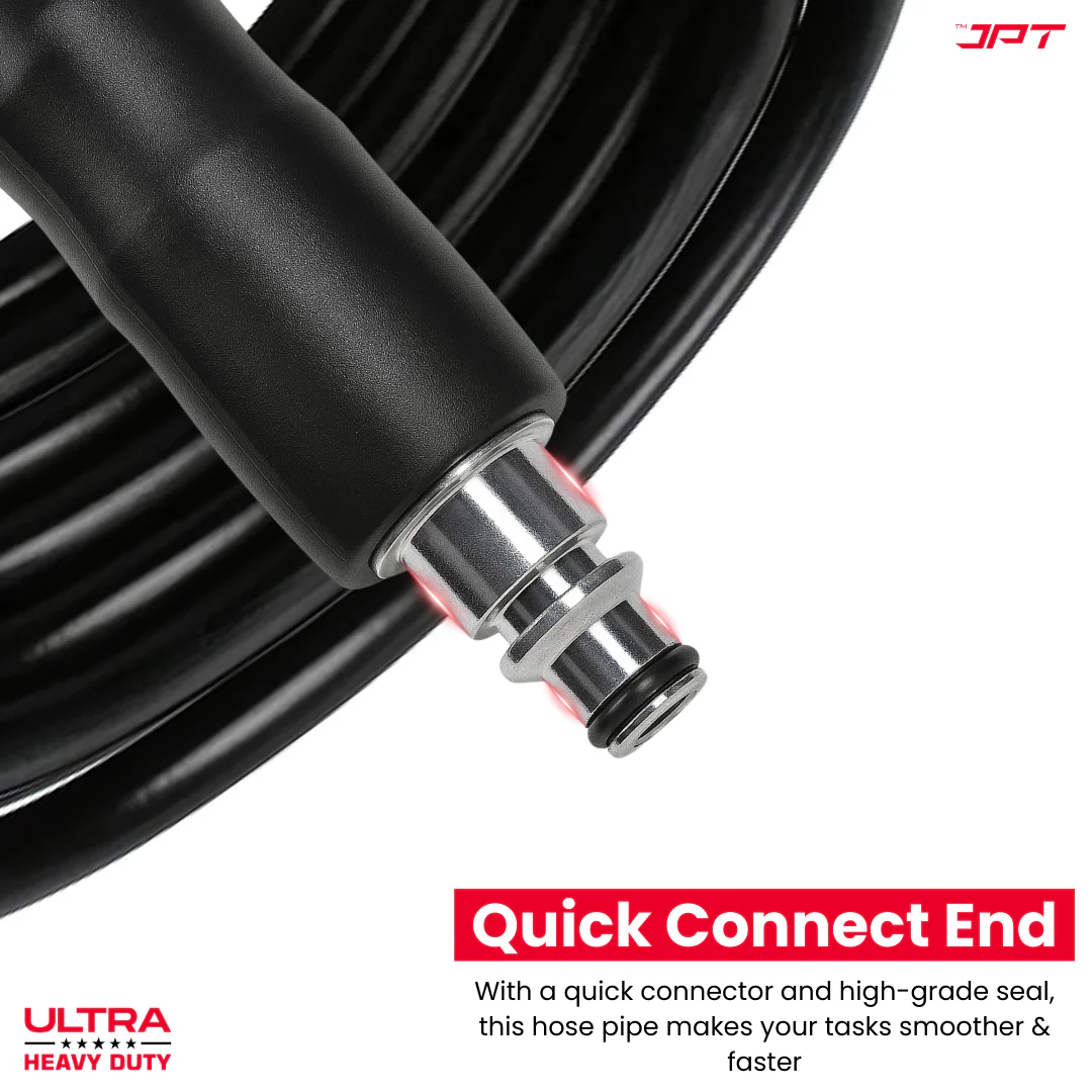 JPT Ultra Heavy-Duty 8Mtr High Pressure Hose Pipe Compatible With Bosch AQT/Aquatak 100, 110, 120, 125 & 130 Series Withstand Up to 450 Bar (6525 PSI) of Pressure | Premium PVC + PE Layers and Reinforced Braid - Image 3