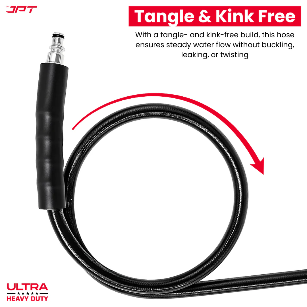 JPT Ultra Heavy-Duty 8Mtr High Pressure Hose Pipe Compatible With Bosch AQT/Aquatak 100, 110, 120, 125 & 130 Series Withstand Up to 450 Bar (6525 PSI) of Pressure | Premium PVC + PE Layers and Reinforced Braid - Image 5