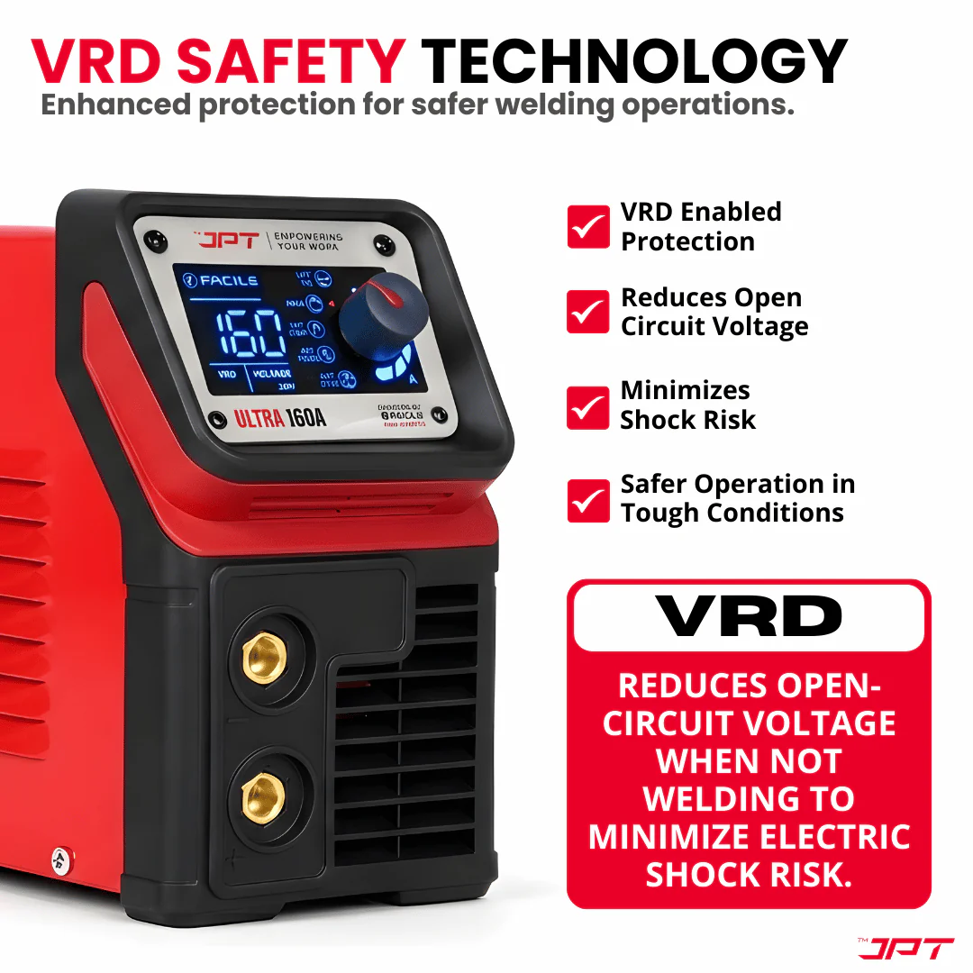 JPT 160A Ultra Heavy Duty MMA Inverter Welding Machine with Lift TIG, Full Digital Display, VRD Safety, Hot Start, Arc Force, Anti-Stick & Precision Fine Tuning Control - Image 5