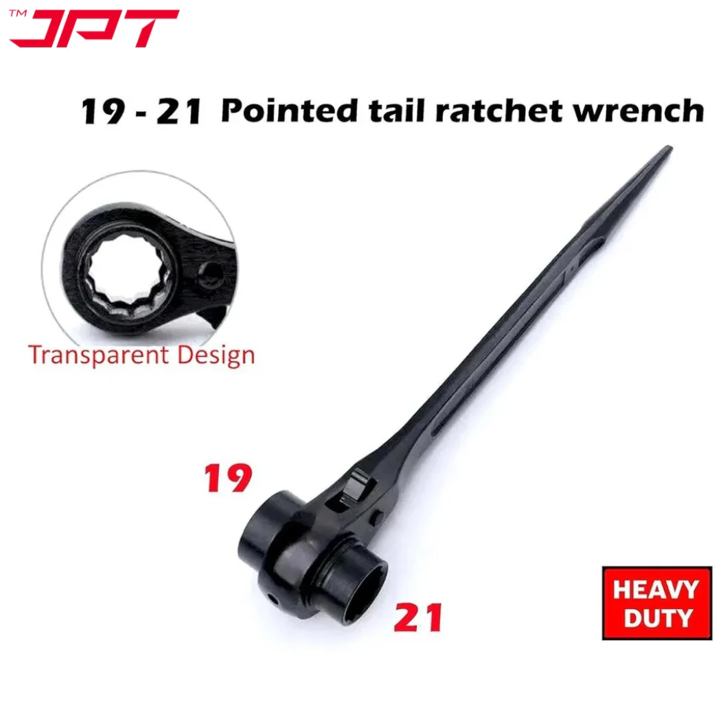 JPT 19-21MM Hexagon Scaffold Quick Wrench | Double Openings Head Ratchet Spanner | Pointed Tail Ratchet Wrench for Automotive Service - Image 4
