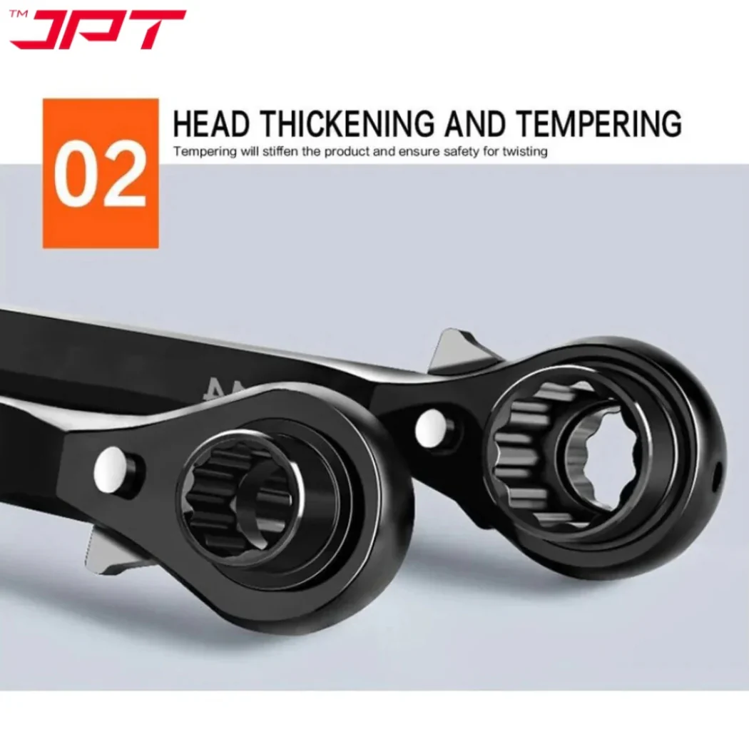 JPT 19-21MM Hexagon Scaffold Quick Wrench | Double Openings Head Ratchet Spanner | Pointed Tail Ratchet Wrench for Automotive Service - Image 5