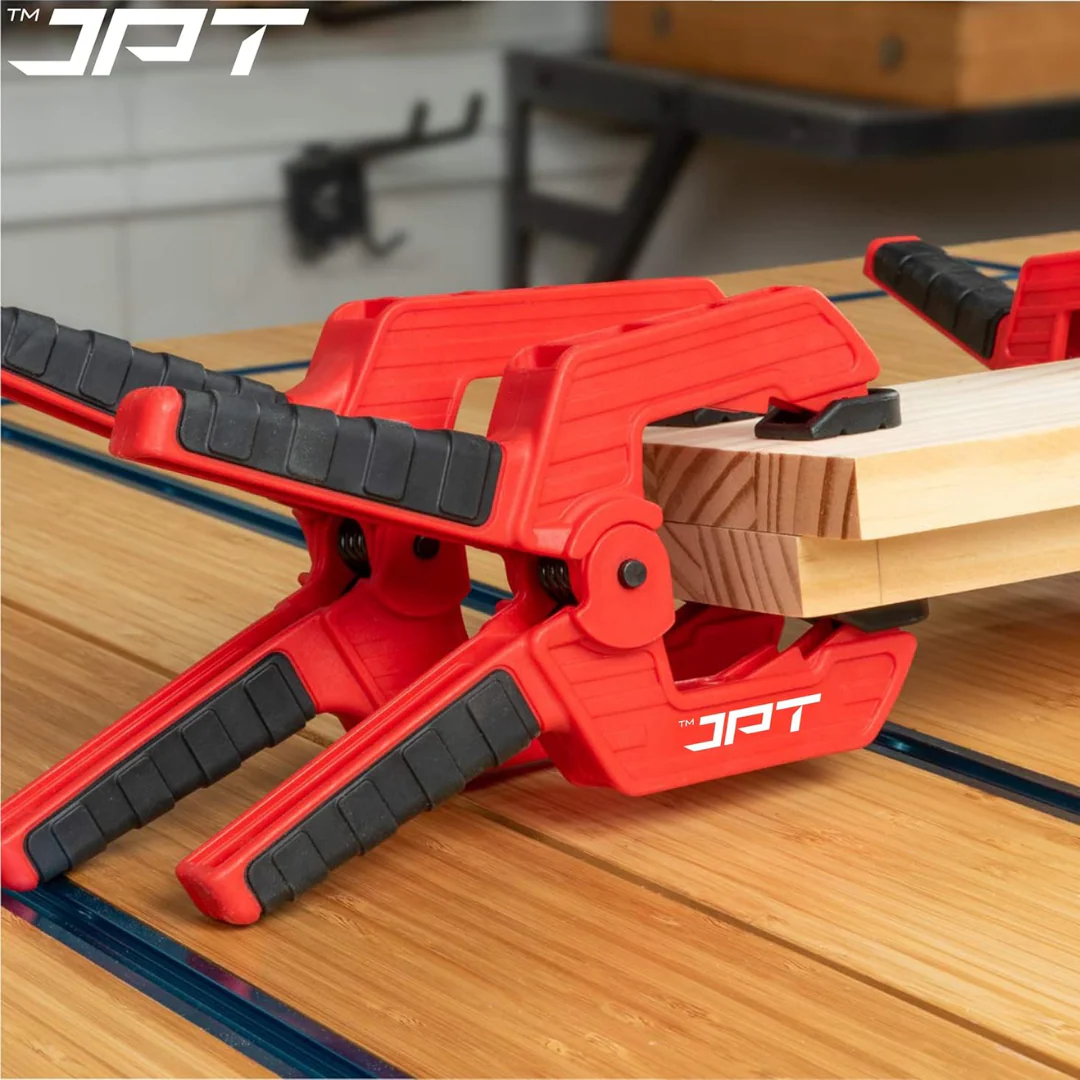 JPT 2.5 Inch Ultra Heavy-Duty Spring Clamp 66mm Wide Jaw | Reinforced Body with Hardened Steel Spring | 45° Rotating Pads | Strong Grip Woodworking & Carpentry Clamp for Workshop & DIY Use - Image 6