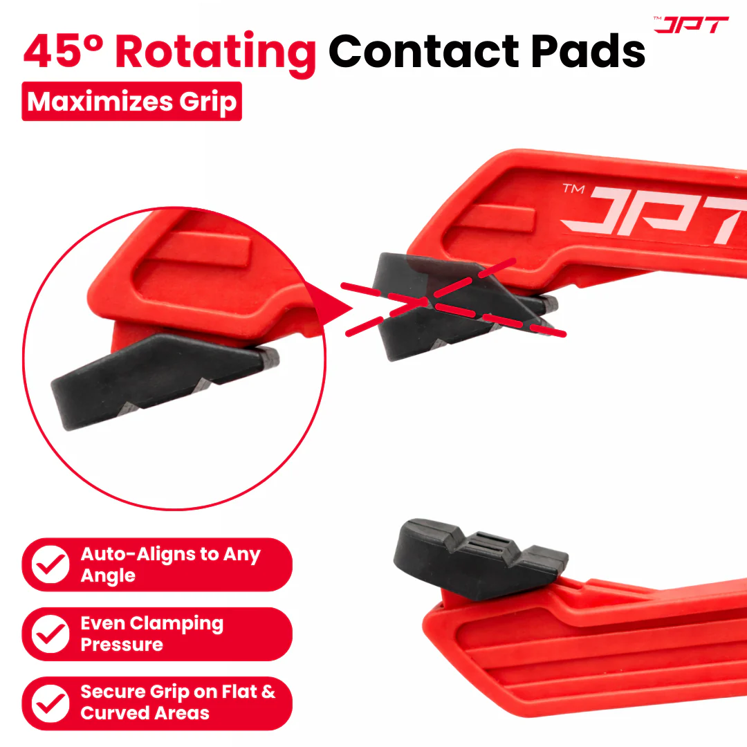 JPT 2 Inch Ultra Heavy-Duty Spring Clamp 50mm Wide Jaw | Reinforced Body with Hardened Steel Spring | 45° Rotating Pads | Strong Grip Woodworking & Carpentry Clamp for Workshop & DIY Use - Image 5