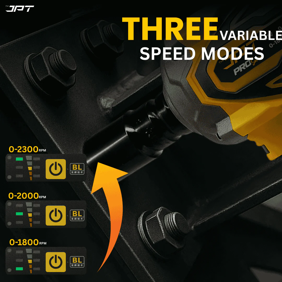 JPT 21v Cordless Impact Wrench | Brushless Motor | 550N.M Torque | 2300RPM Speed | 4000mah Li-Ion Battery | Bright LED | Forward/Reverse Mode | for Automotive, Industrial, Construction, ETC - Image 4