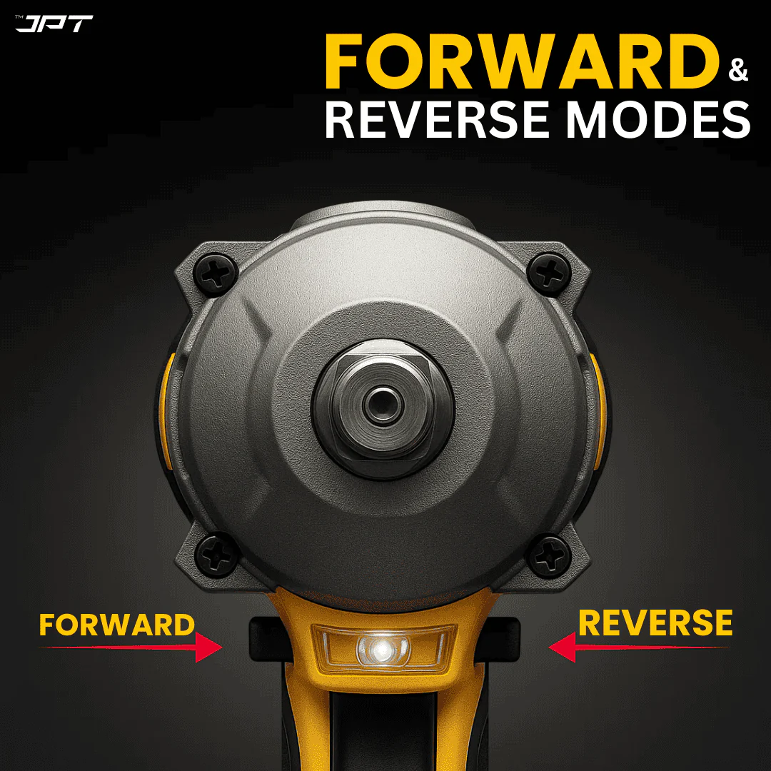 JPT 21v Cordless Impact Wrench | Brushless Motor | 550N.M Torque | 2300RPM Speed | 4000mah Li-Ion Battery | Bright LED | Forward/Reverse Mode | for Automotive, Industrial, Construction, ETC - Image 7