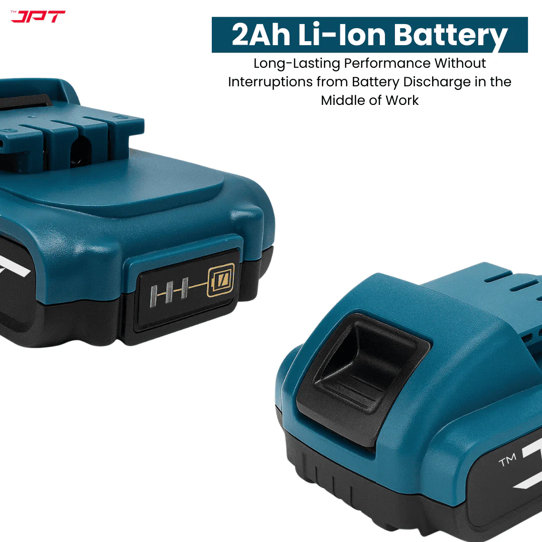 JPT 21V Heavy-Duty Impact Cordless Drill Machine | Max. 90N.M Torque | Max. 0-2000RPM Speed | 10MM Keyless Chuck | 25+3 Gears Setting | 2.0Ah Li-Ion Battery | 24Pcs Drill Accessories - Image 6