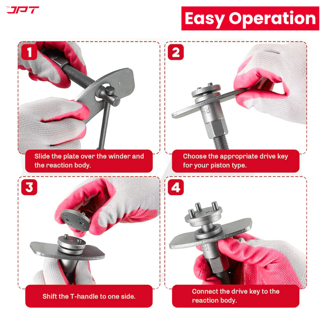JPT 22pcs Heavy-Duty Universal Brake Caliper Piston Rewind Kit | Disc Brake Caliper Wind-Back Tool Set for Car & SUV Brake Pad Replacement & Maintenance - Image 7