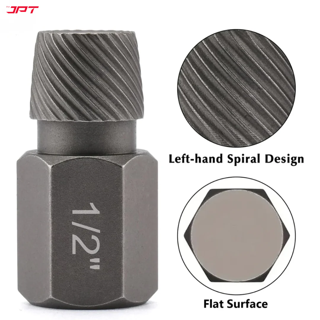 JPT 25-Piece Damaged Screw Extractor Set | Hex Head Multi-Spline Remover | Rounded Bolt Remover for Broken Studs, Bolts, Hex Sockets, Screws, and Fittings - Image 6