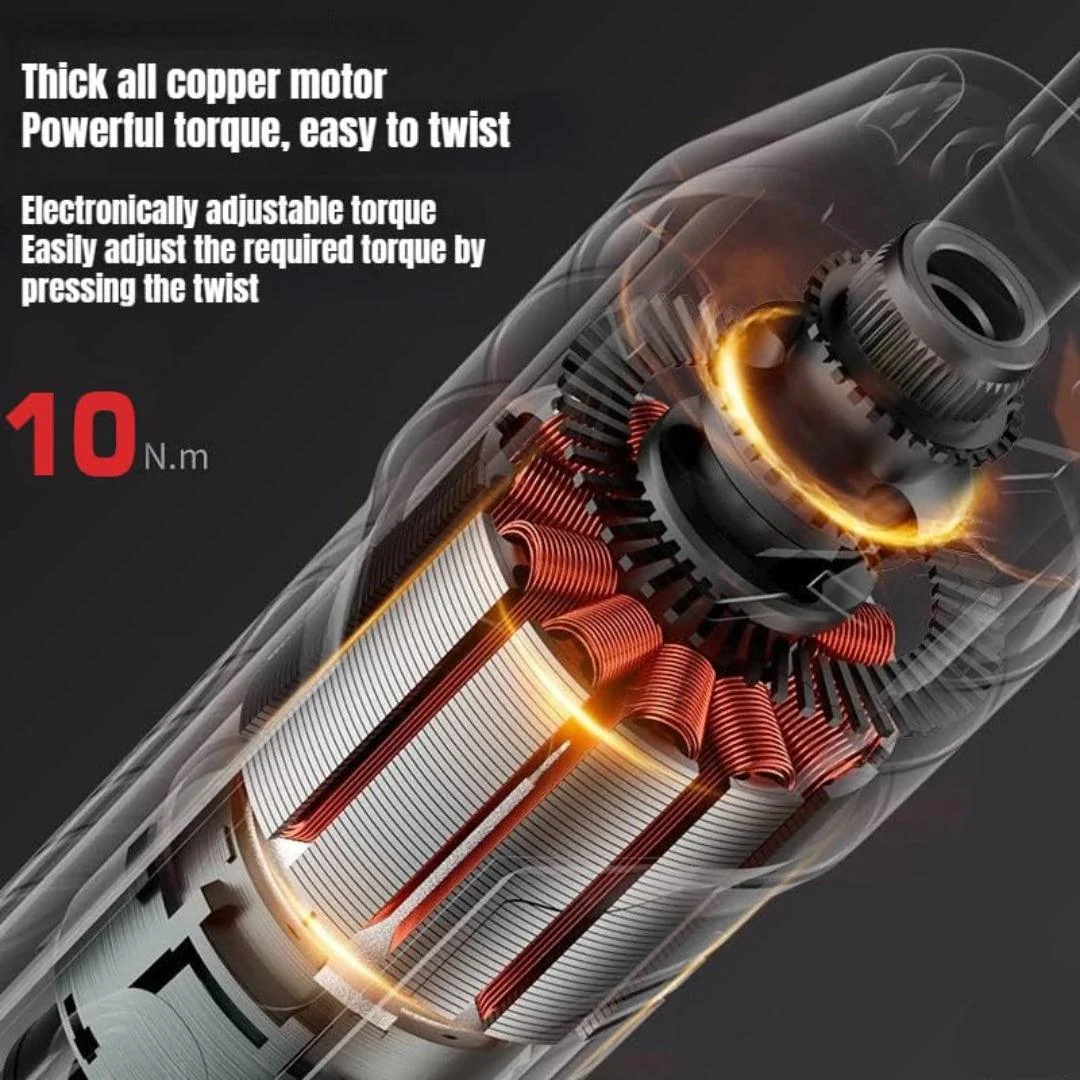 JPT 3.6V Powerfull Cordless Screwdriver Rechargeable Set with Li-ion Battery, 30 Bits & Extension Rod, 3 LED, 6 Adjustable Torque, Magnetic Hex Chuck, Mini Electric Screw driver Kit - Image 7