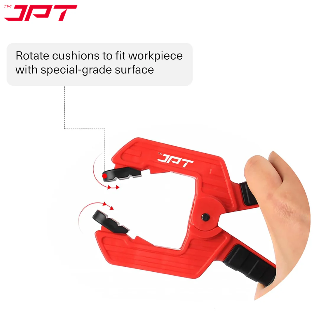 JPT 3 Inch Ultra Heavy-Duty Spring Clamp 80mm Wide Jaw | Reinforced Body with Hardened Steel Spring | 45° Rotating Pads | Strong Grip Woodworking & Carpentry Clamp for Workshop & DIY Use - Image 5