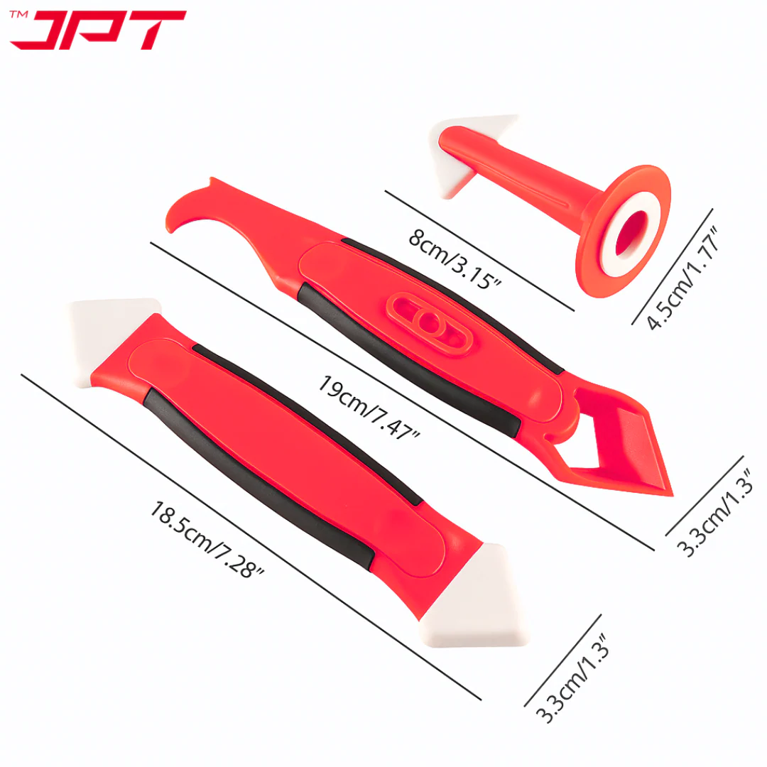 JPT 3-Piece Silicone Caulking Tool Kit | Sealant Finishing Grout Scraper | Gap Filler | Scraper Finishing Tool for Sinks, Bathtubs, Windows, Tiles, and All Sealing Projects - Image 4
