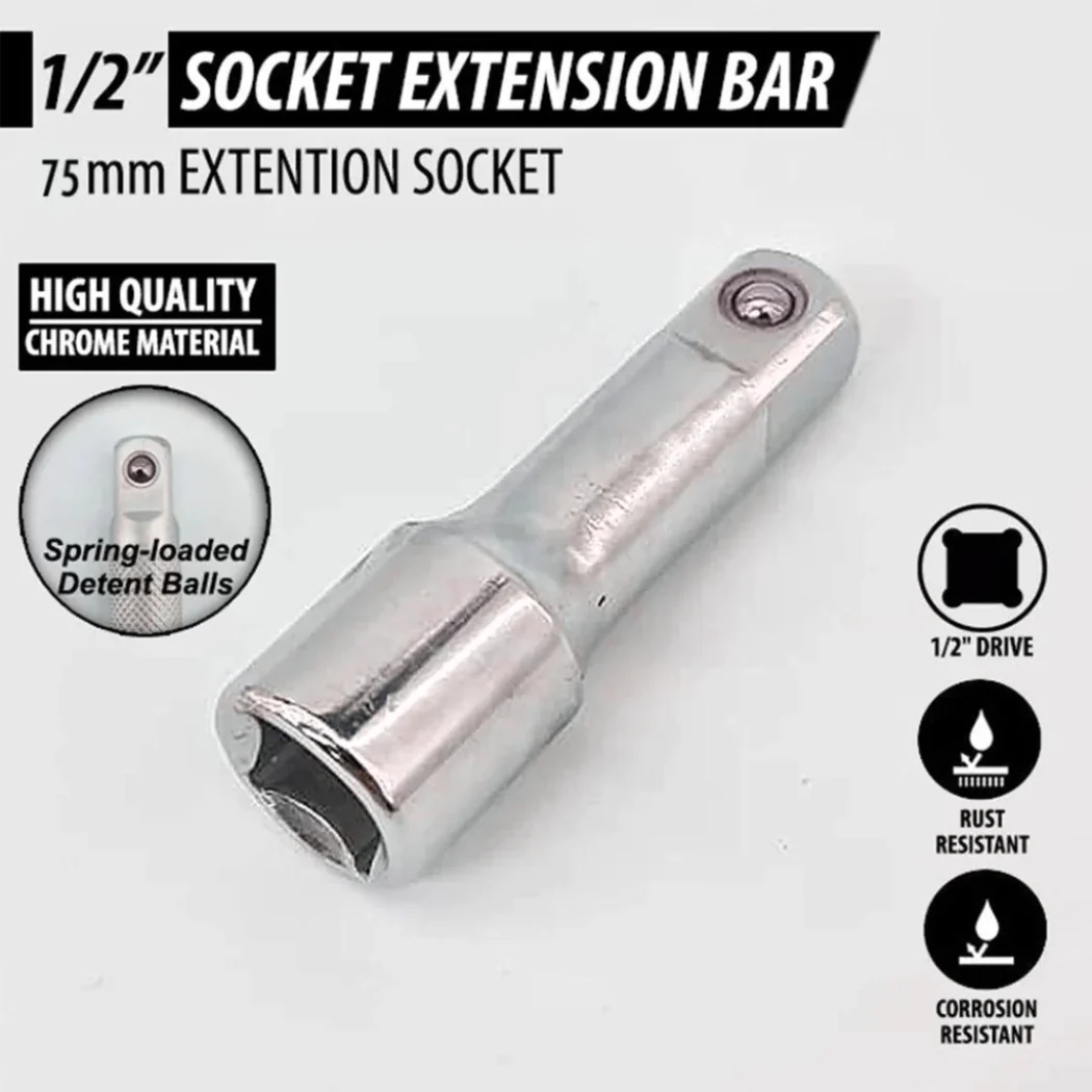 JPT 3-Piece 1/2-Inch Square Drive Socket Wrench Extension Bar Set for Narrow and Deep Spaces - Image 4