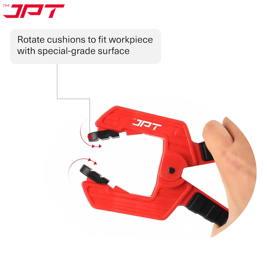 JPT 3pcs Ultra Heavy-Duty Spring Clamp Combo Set | 2.5", 3" And 4" Spring Clamp | Reinforced Body with Hardened Steel Spring | 45° Rotating Pads | Strong Grip Woodworking & Carpentry Clamp for Workshop & DIY Use - Image 6