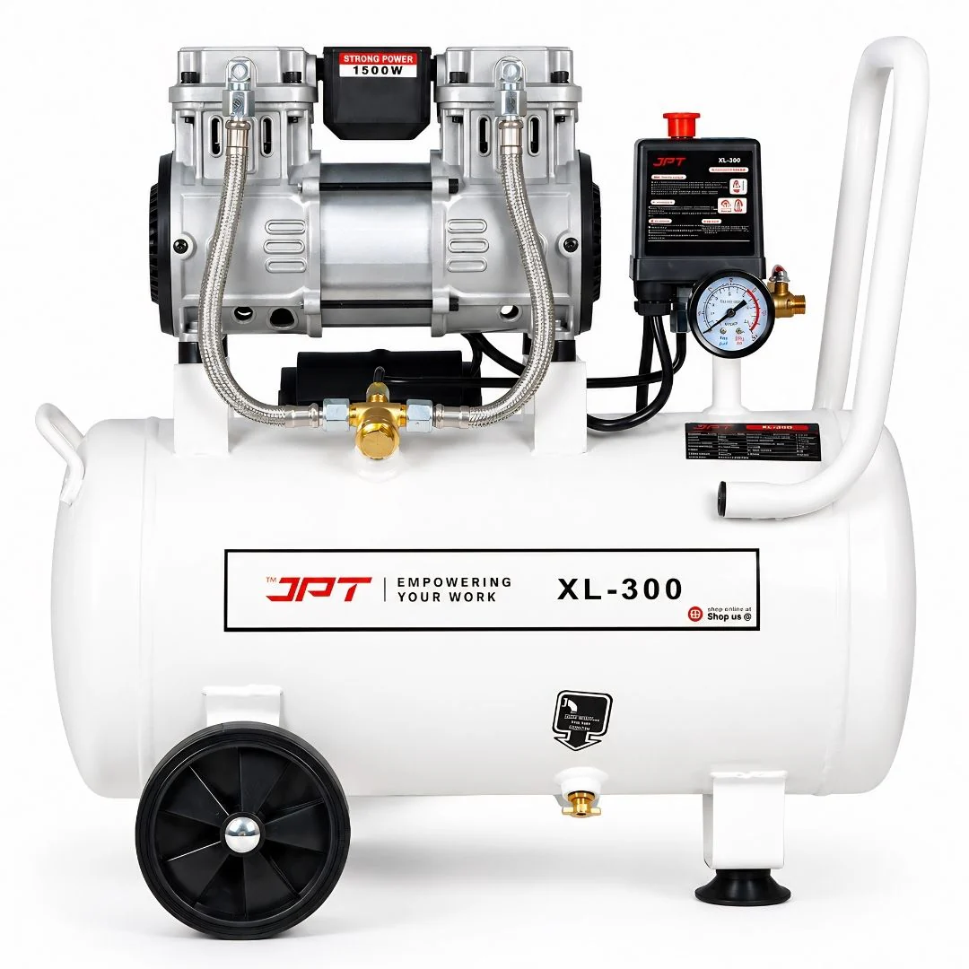 JPT 30L Oil Free Air Compressor | 1500W Portable Machine with Auto Cut-Off | Maintenance Free Heavy Duty Unit for Painting, Nailing, Garages & Pneumatic Applications