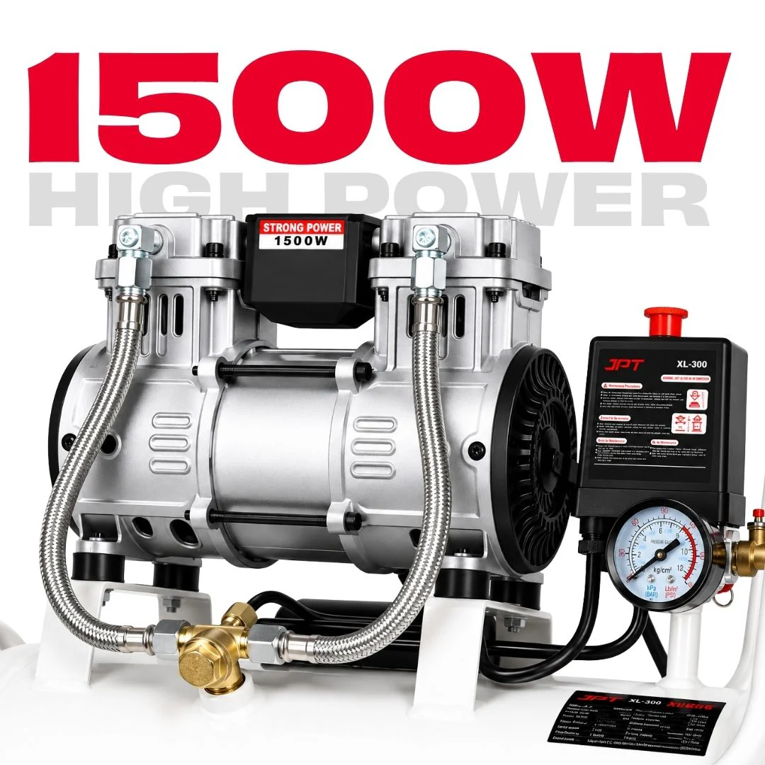 JPT 30L Oil Free Air Compressor | 1500W Portable Machine with Auto Cut-Off | Maintenance Free Heavy Duty Unit for Painting, Nailing, Garages & Pneumatic Applications - Image 2