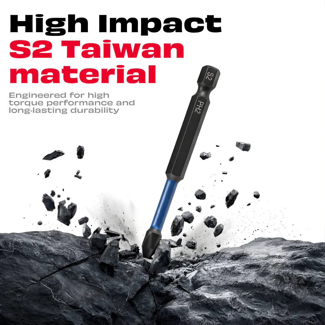 JPT 31-Piece Impact Driver Bit Set | S2 Taiwan Steel Impact Rated Bits with Phillips, Torx, Hex & Nut Driver | Includes Bit Holder & Socket Adapter | For Drill & Impact Driver | Ultra Heavy Duty - Image 3