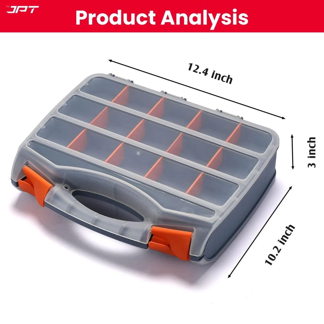 JPT Heavy-Duty Transparent Double-Sided Tool Organizer | 32 Customizable Plastic Dividers | Impact-Resistant Polymer Build | Tool Organizer for Bead/Screws/Nuts/Nails/Bolts/Bins/Crafts - Image 6