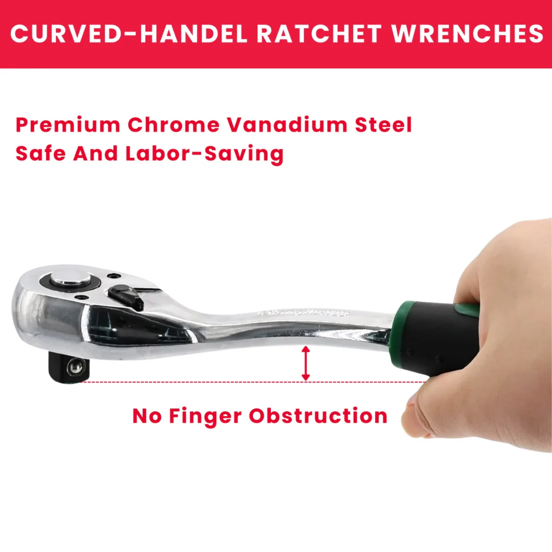JPT 32-in-1 Socket Ratchet Wrench Set | 1/2-Inch Chrome Vanadium Set | Hand Tool Set for Bike, Car, Automobile and Other Repairing Work - Image 4