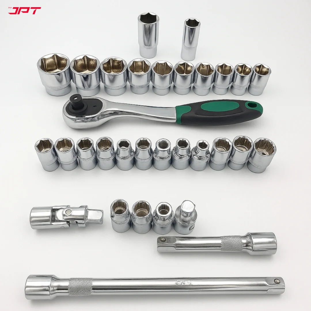 JPT 32-in-1 Socket Ratchet Wrench Set | 1/2-Inch Chrome Vanadium Set | Hand Tool Set for Bike, Car, Automobile and Other Repairing Work - Image 7