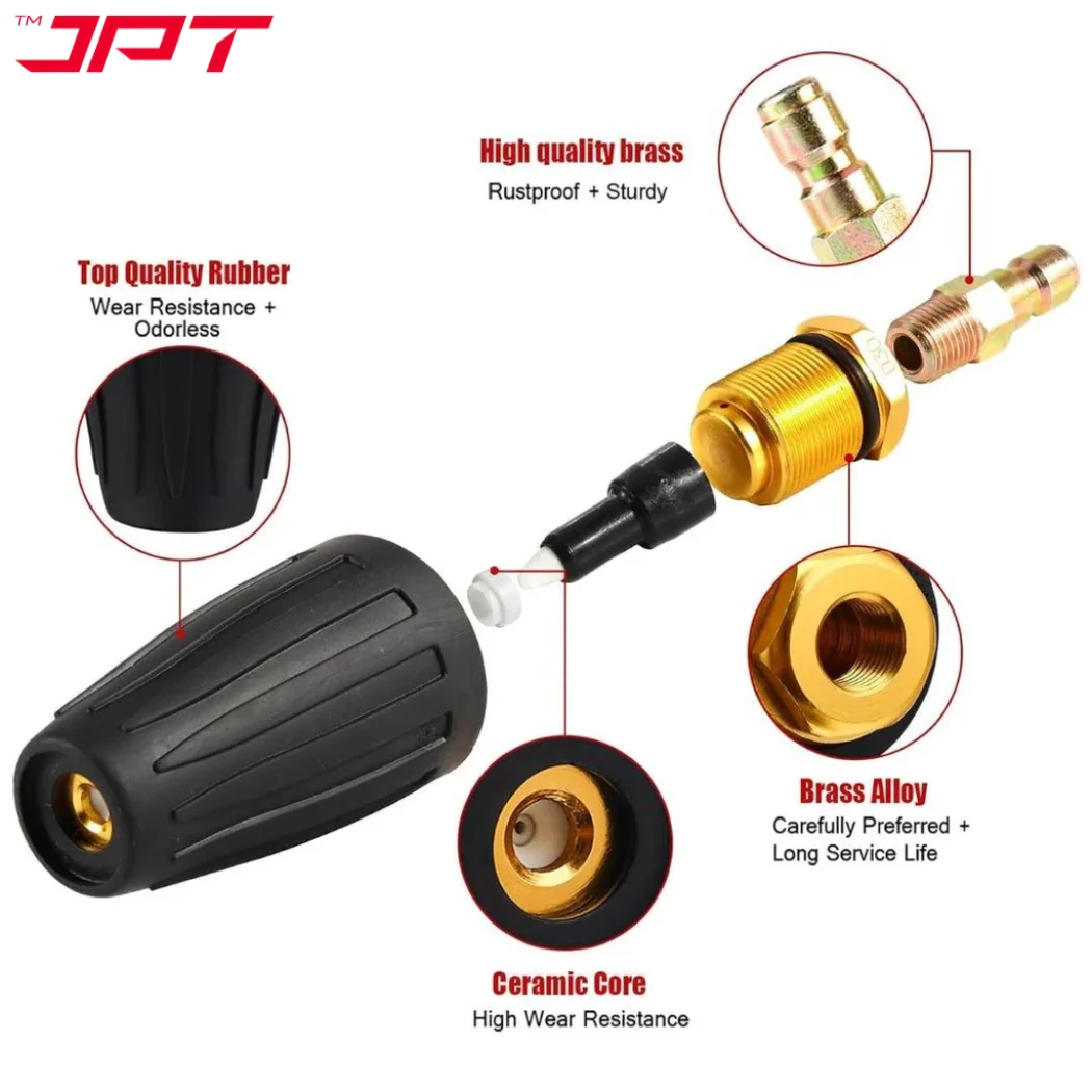 JPT Pressure Washer Turbo Nozzle | 360° Rotating Spray Turbo | 4000 PSI Pressure with 4.0 GPM | 1/4-Inch Quick Connector for Cleaning Brick, Concrete, and Vinyl Surfaces - Image 2