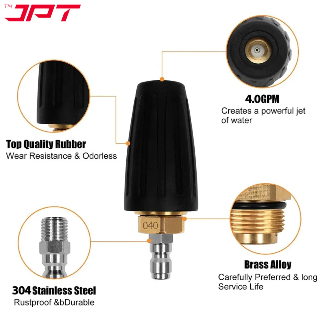 JPT Pressure Washer Turbo Nozzle | 360° Rotating Spray Turbo | 4000 PSI Pressure with 4.0 GPM | 1/4-Inch Quick Connector for Cleaning Brick, Concrete, and Vinyl Surfaces - Image 4