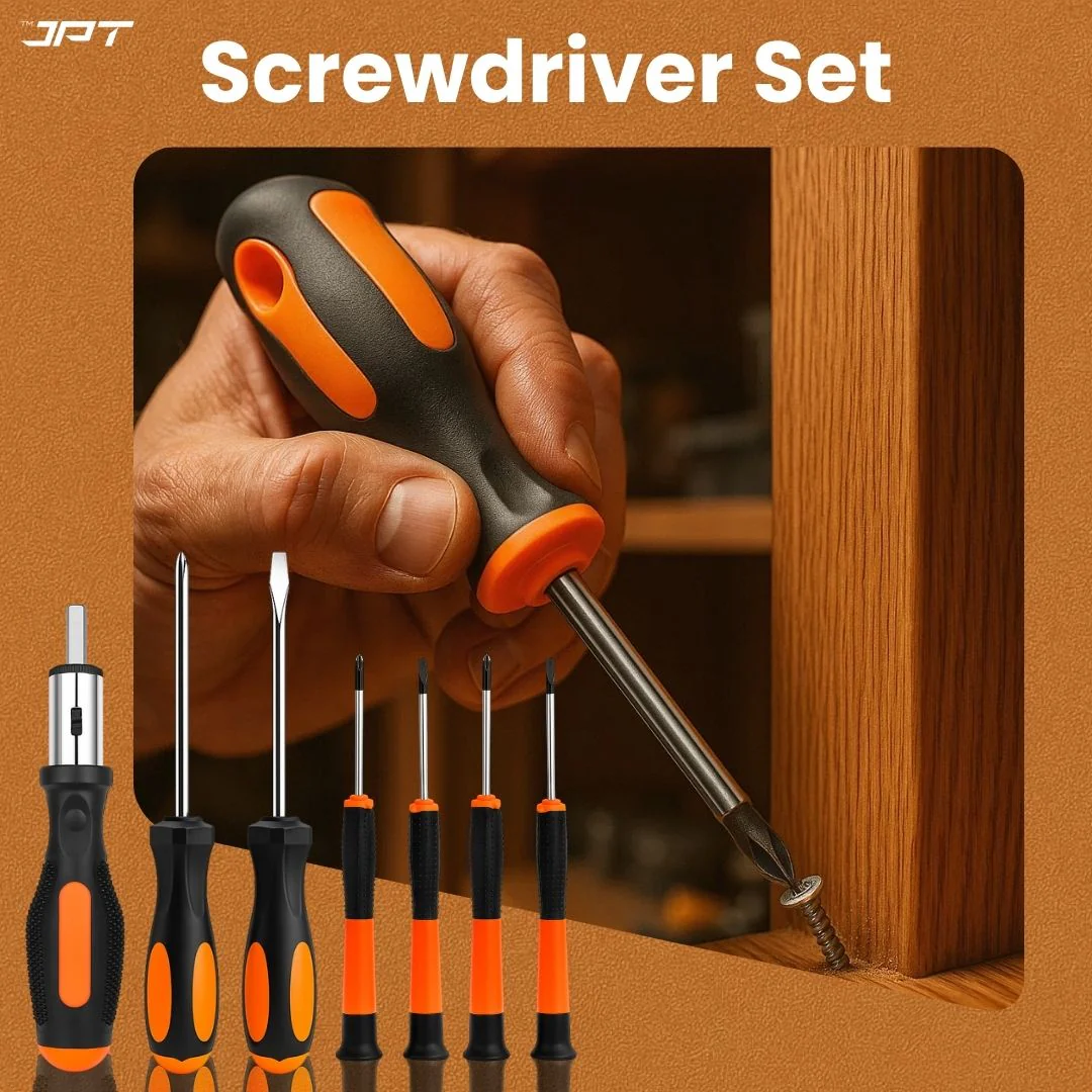 JPT 37-Piece Heavy-Duty Home Repair Hand Tool Kit | All-in-One Tool Set with Screwdrivers, Pliers, Drill Bits, Allen Keys, Claw Hammer, Taps & More | Ideal for DIY, Furniture Assembly & Electrical Work - Image 2