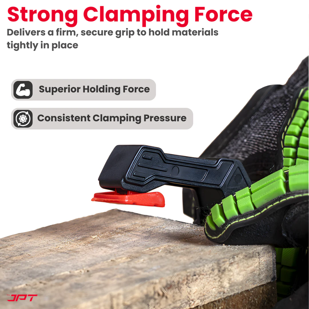 JPT 4-Inch Heavy Duty Spring Clamp | 60mm Wide Jaw, High-Tension Steel Spring | One-Hand Quick Grip, Non-Slip Pads | Woodworking, Carpentry & DIY Clamp - Image 3