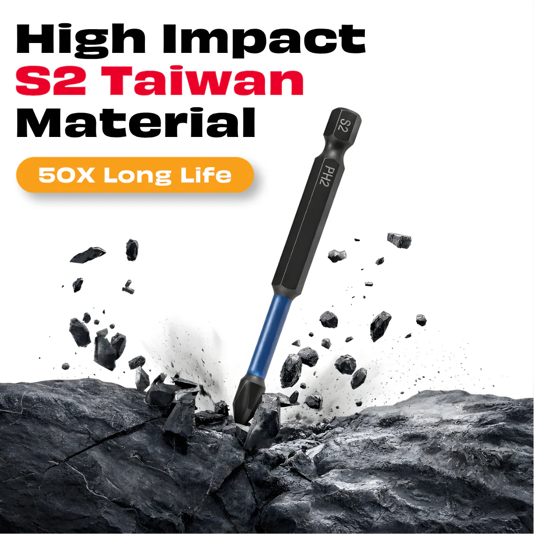 JPT 42-Piece Impact Rated S2 Steel Bit Set | Phillips, Pozidriv, Torx, Hex & Slotted Bits with Bit Holder & Socket Adapter | Taiwan Material for Impact Driver & Drill | Ultra Heavy Duty - Image 3