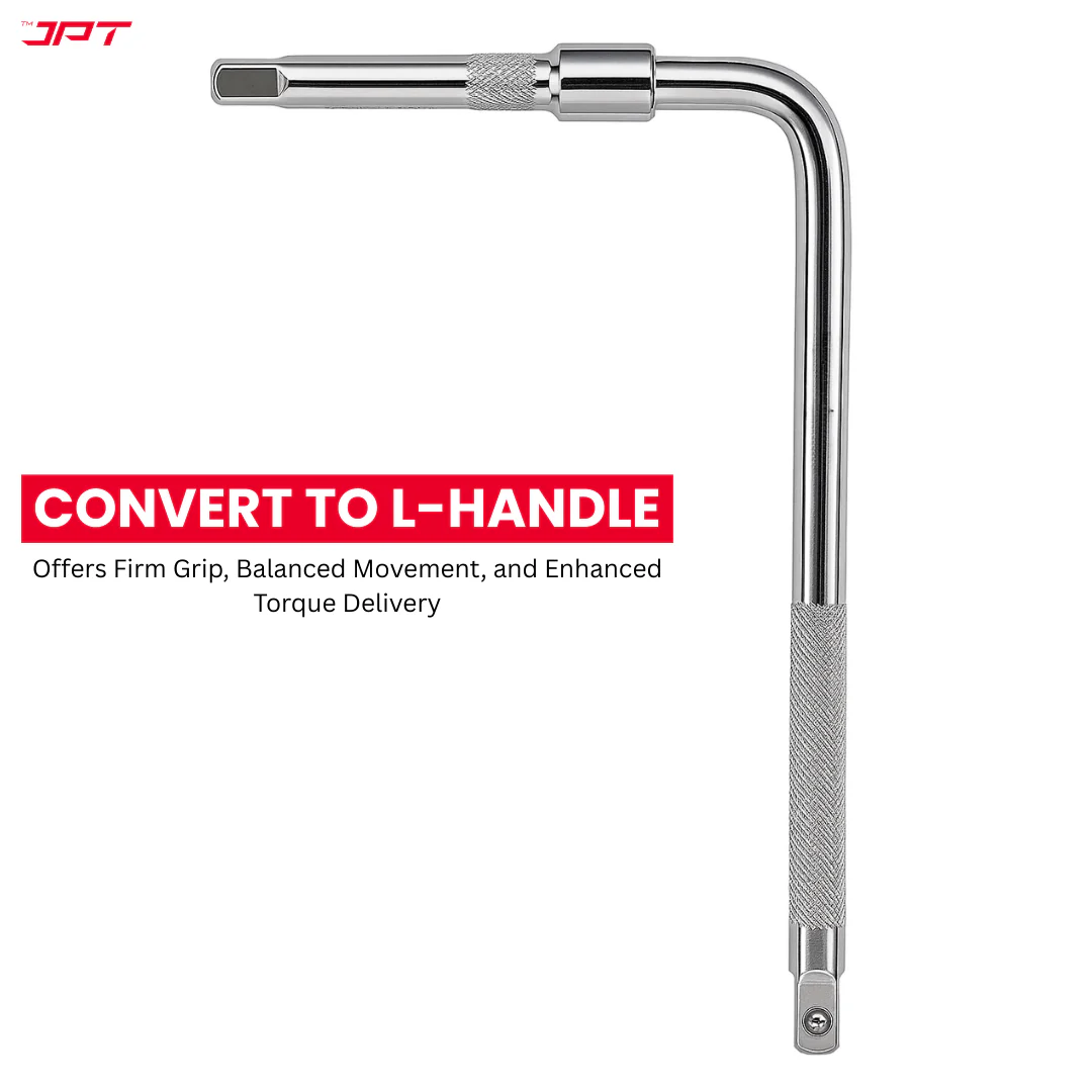 JPT Heavy-Duty 1/2" Drive 4Pcs Socket Handle Set | T-Handle, L-Handle & Two Extension Bar | Heat-Treated Cr-V Steel | High Torque Wrench Set for Automotive and home Repairs - Image 5