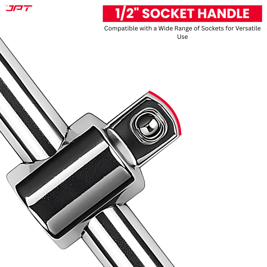 JPT Heavy-Duty 1/2" Drive 4Pcs Socket Handle Set | T-Handle, L-Handle & Two Extension Bar | Heat-Treated Cr-V Steel | High Torque Wrench Set for Automotive and home Repairs - Image 7